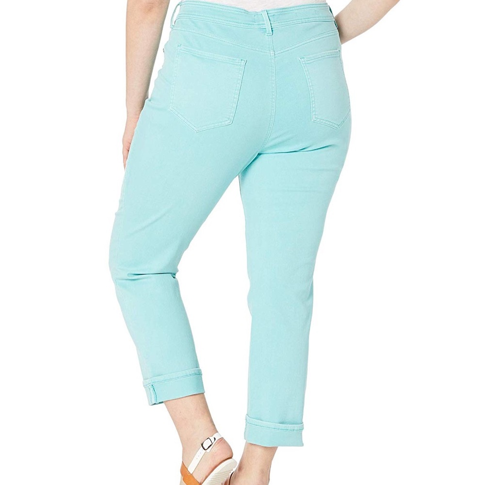 NYDJ slim straight ankle side slits Blue Daisy